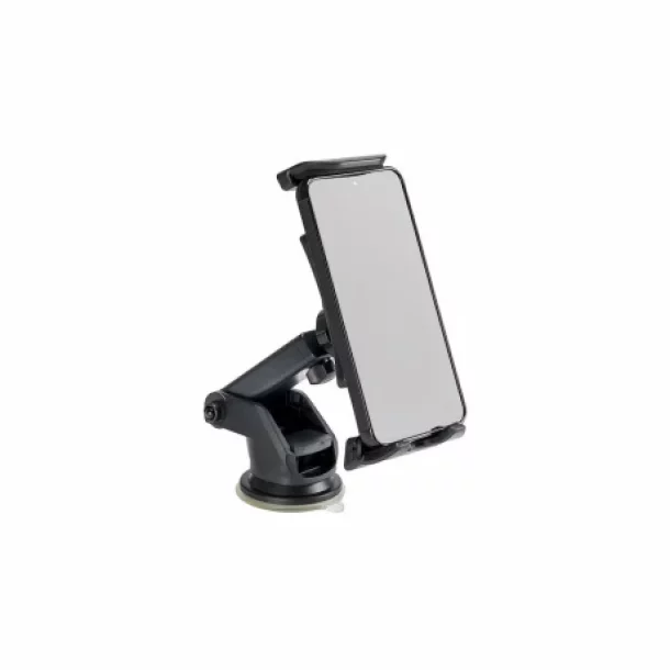 Mobile phone holder with suction cup, opening 100-200mm, with 6-point adjustment, Black