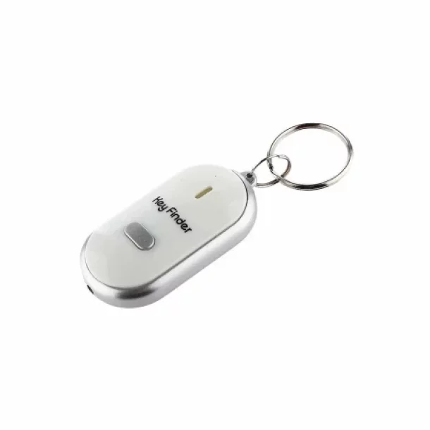 Keychain with sound signal that responds to whistle