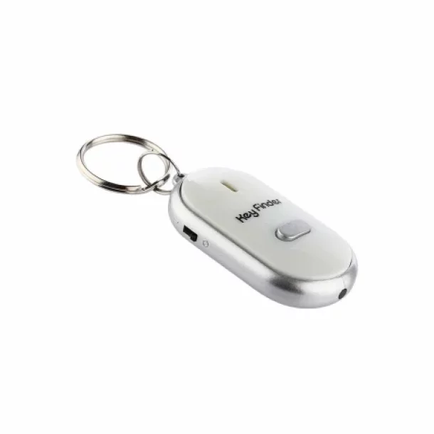 Keychain with sound signal that responds to whistle