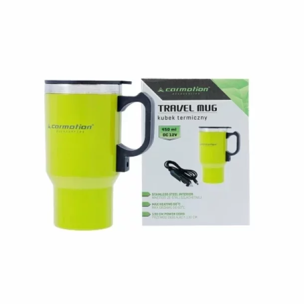 DC Car kettle/mug 450ml green color 12V