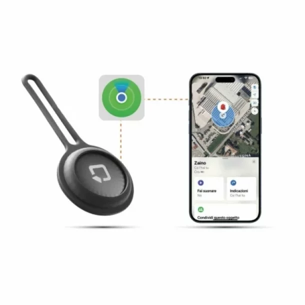 Opti Tag targykereso, mukodes az Apple Find My alkalmazasan keresztul