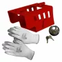 Hitch Lock for trailer set, foldable with padlock and work gloves