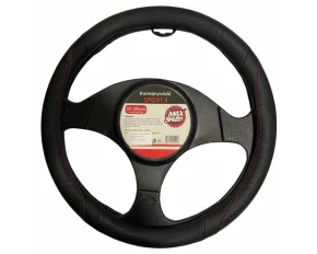 Husa volan Sport - M - O 37/39cm - Negru/Rosu