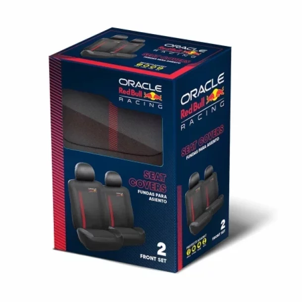 Huse scaun fata Oracle Red Bull Racing, set de 6 piese, Negru/Rosu