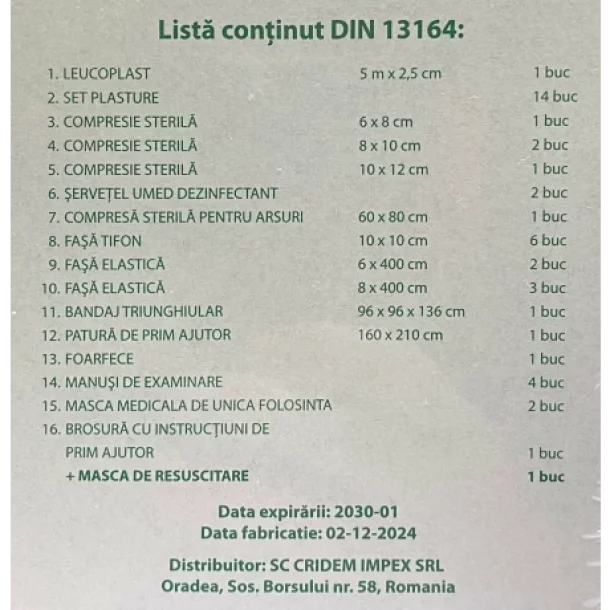 Trusa sanitara auto Cridem