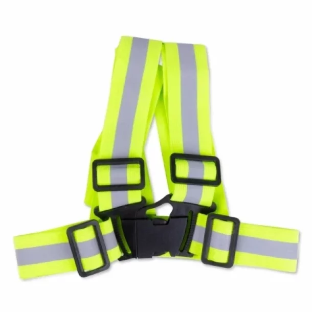 Safety reflective cross belt, EN20471 - Green