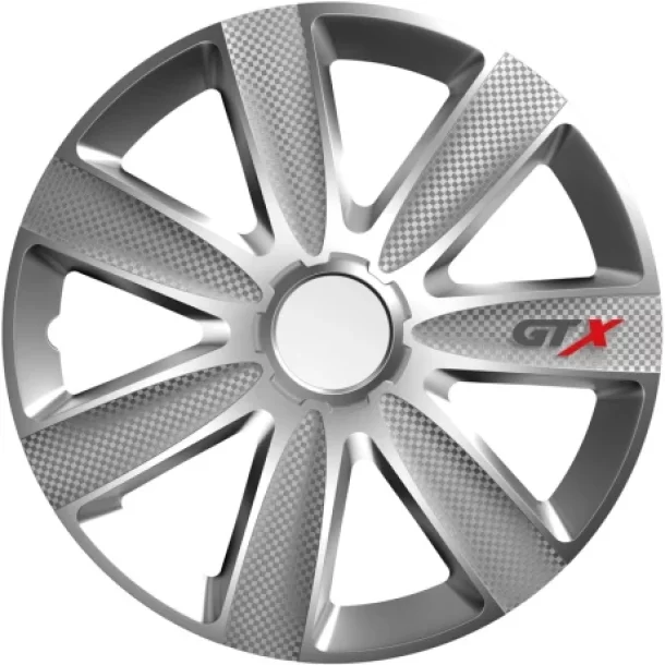 Set capace roti auto Cridem GTX Carbon 4buc - Argintiu - 16&#039;&#039;-Resigilat,