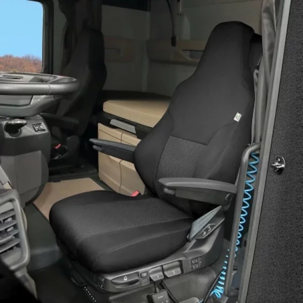 Husa scaun camion dedicata pentru scaun sofer MAN TGX II (dupa 2020&gt;), 1buc, Negru/Gri