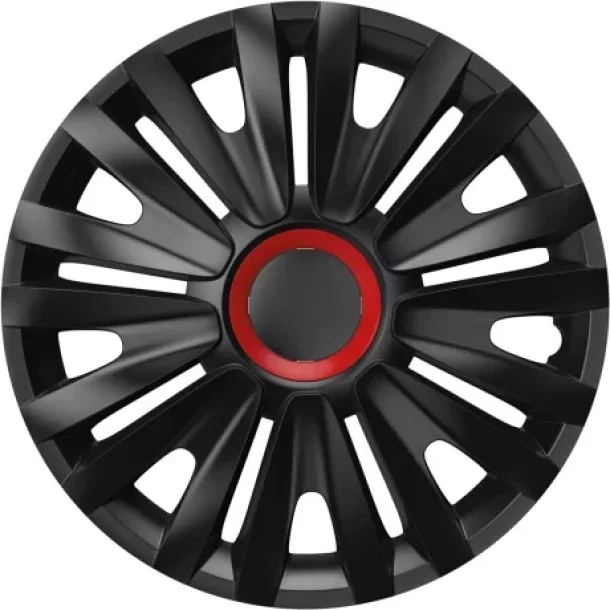 Set capace roti auto Cridem Royal RR 4buc - Negru/Rosu - 16&#039;&#039;-Resigilat,