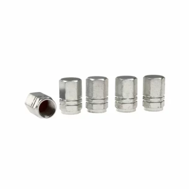 Ornamente capacele valve Hexagonal din aluminiu, 5buc - Argintiu