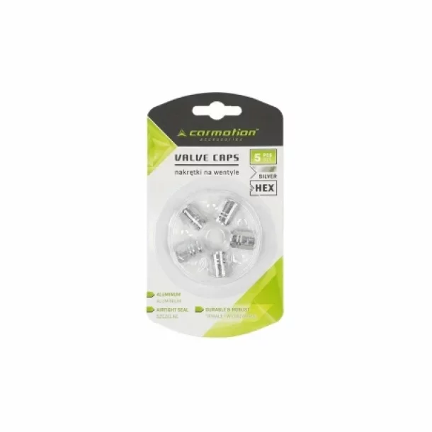 Ornamente capacele valve Hexagonal din aluminiu, 5buc - Argintiu
