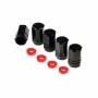 Valve caps aluminium Hexagonal, 5pcs - Black