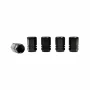 Valve caps aluminium Hexagonal, 5pcs - Black