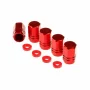 Hexagonal aluminium szelepsapka diszek, 5db - Piros