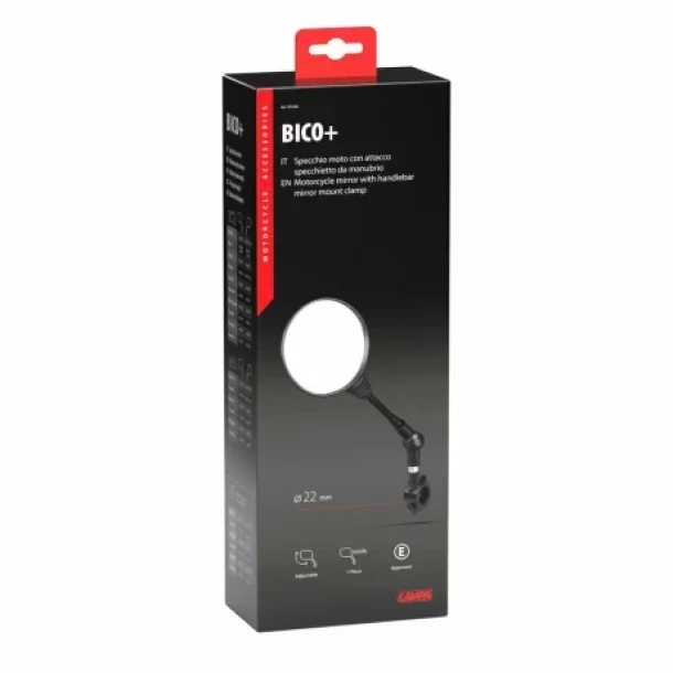 Bico+, rearview mirror with handlebar mount bracket