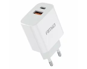 Incarcator retea Amio cu 2 porturi, USB-A si USB-C, 20W Quick Charge, PCH PRO-09, 230V