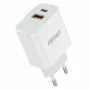 Incarcator retea Amio cu 2 porturi, USB-A si USB-C, 20W Quick Charge, PCH PRO-09, 230V