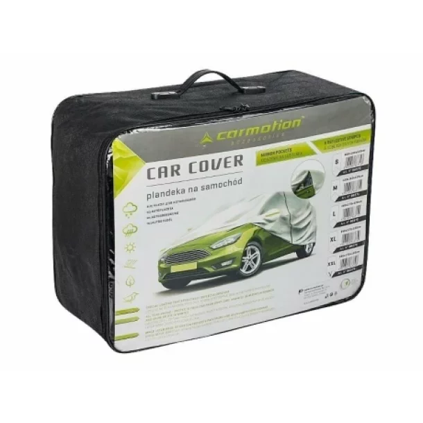 Prelata auto completa, 3 straturi, fermoar la usa sofer, Carmotion - 580x175x120cm - XXL