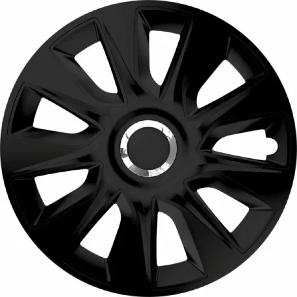 Set capace roti auto Cridem Stratos RC 4buc - Negru/Crom - 15&#039;&#039;-Resigilat,
