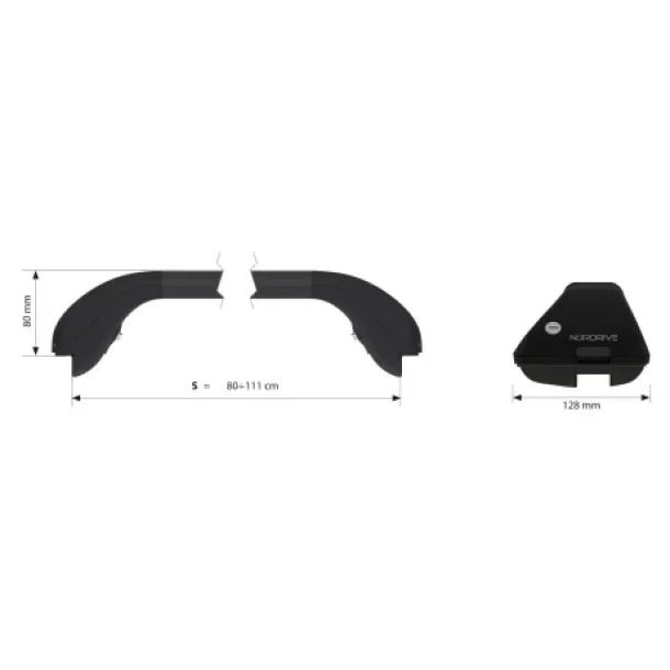 Snap Steel, pereche de bare telescopice portbagaj din otel - S - 80-111 cm