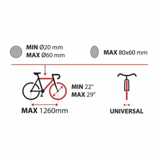 Bike-One, suport din otel pentru bicicleta - Gri
