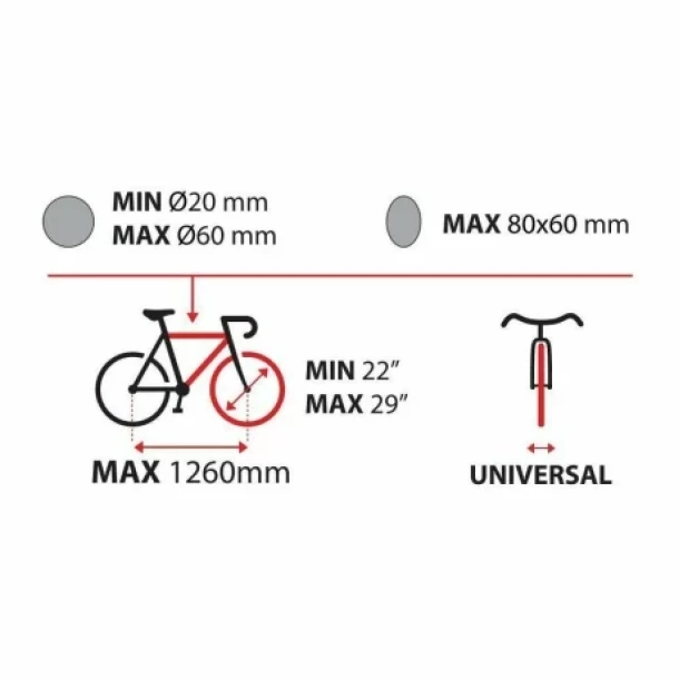 Bike-One, suport din otel pentru bicicleta - Negru