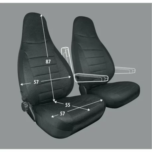 Huse scaun universale pentru autorulota Travel Entire, 2buc, Negru