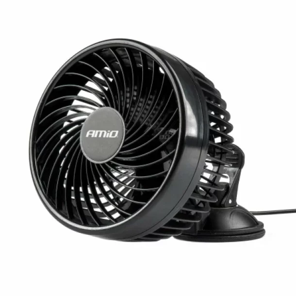Ventilator auto cu 2 viteze, fixare cu ventuza, diametru 6&#039;&#039;, Amio, 24V
