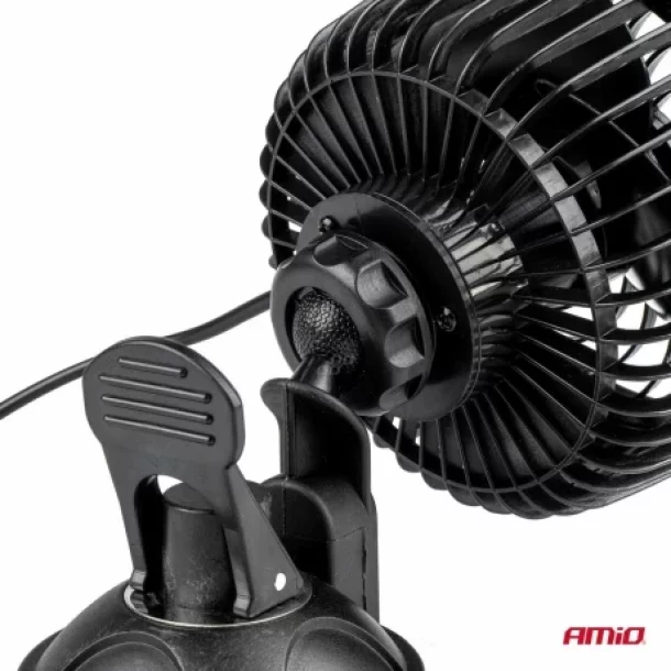 Ventilator auto cu 2 viteze, fixare cu ventuza, diametru 6&#039;&#039;, Amio, 24V