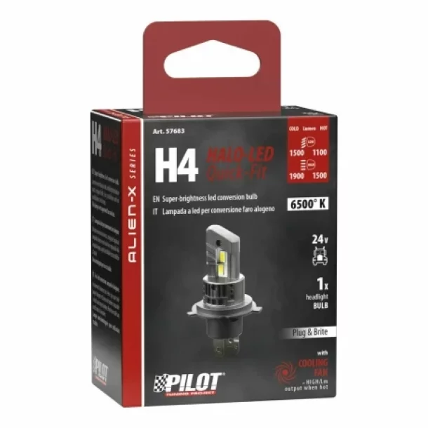 Bec Halo Led Alien-X Series Quick-Fit H4 - P43t 24V - 1buc