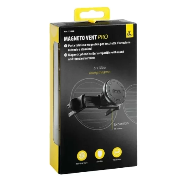 Suport telefon mobil magnetic pentru gurile de aerisire rotunde si standard Magneto Vent Pro-Resigilat,