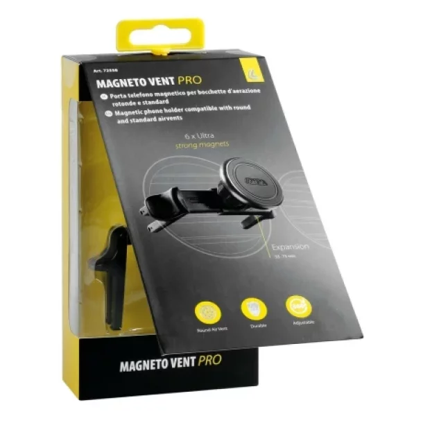Suport telefon mobil magnetic pentru gurile de aerisire rotunde si standard Magneto Vent Pro-Resigilat,