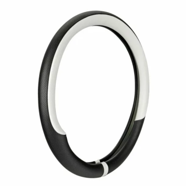 Husa volan Skeentex, Noble - M - O 37/39 cm - Negru/Alb