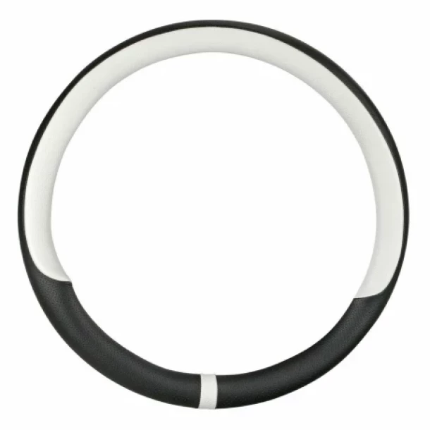 Husa volan Skeentex, Noble - M - O 37/39 cm - Negru/Alb