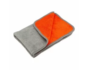 Laveta microfibra cu fata dubla, Premium Quality - 40x60 cm - Gri/Portocaliu