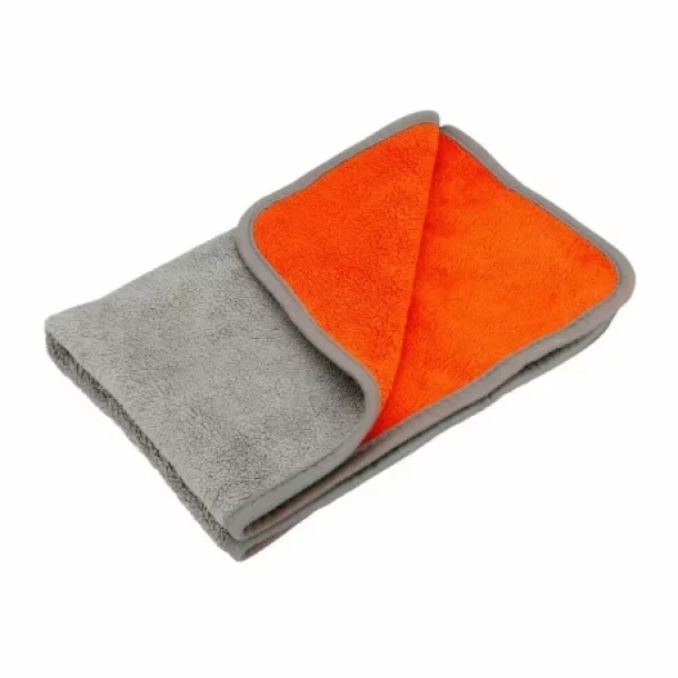 Laveta microfibra cu fata dubla, Premium Quality - 40x60 cm - Gri/Portocaliu