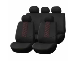 Huse scaun universale 9buc, Amio SC-03 - Negru/Rosu