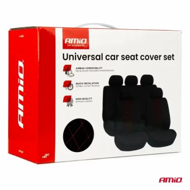 Univerzalis uleshuzatok 9 db-os, Amio SC-03 - Fekete/Piros