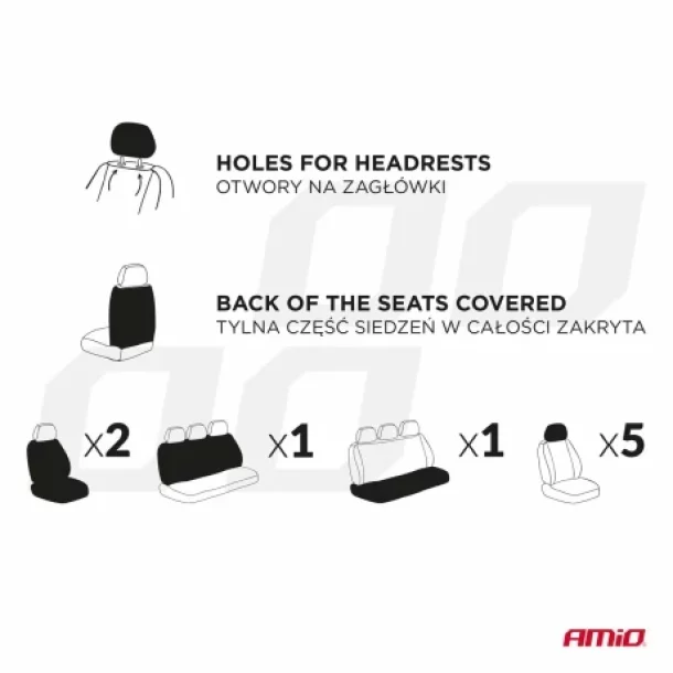 Univerzalis uleshuzatok 9 db-os, Amio SC-04 - Fekete/Szurke