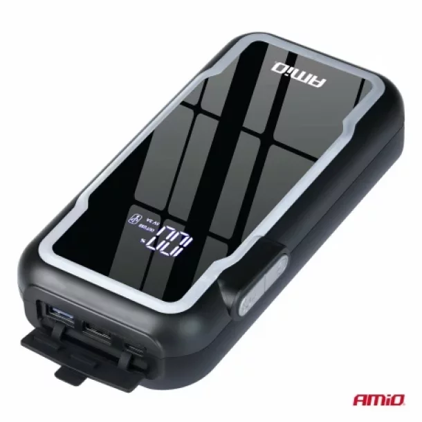 Robot pornire portabil 3 in 1 cu LED si Powerbank, 12V, 12Ah, 1600A, AMIO