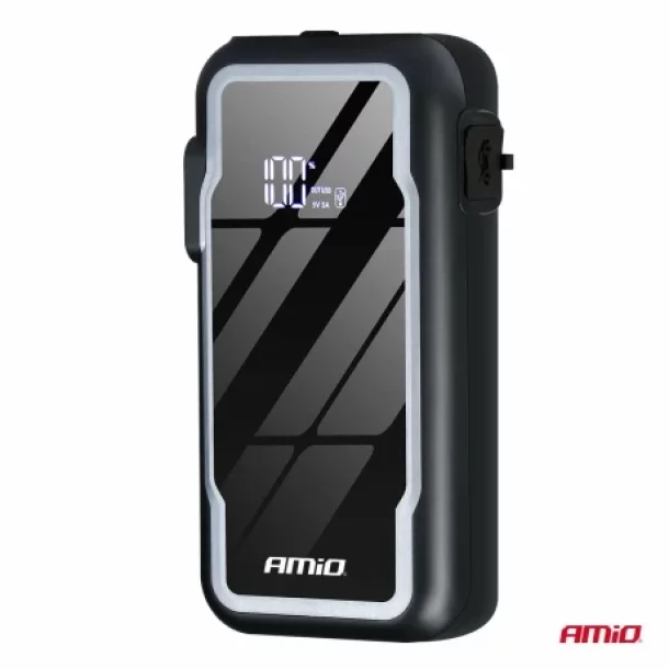 Robot pornire portabil 3 in 1 cu LED si Powerbank, 12V, 12Ah, 1600A, AMIO