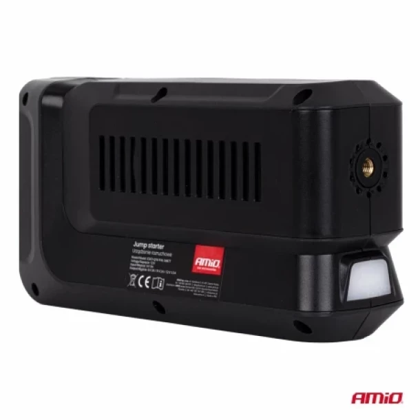 Robot pornire portabil 4 in 1 cu LED, compresor si Powerbank, 12V, 12Ah, 1600A, AMIO