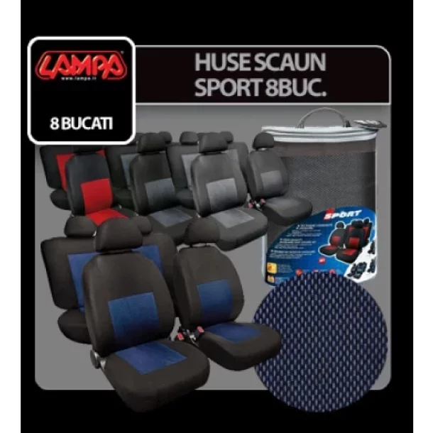 Huse scaun Sport 8buc jacquard high-quality - Gri-Resigilat,
