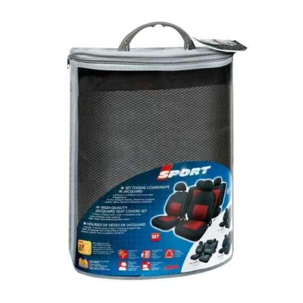 Huse scaun Sport 8buc jacquard high-quality - Gri-Resigilat,