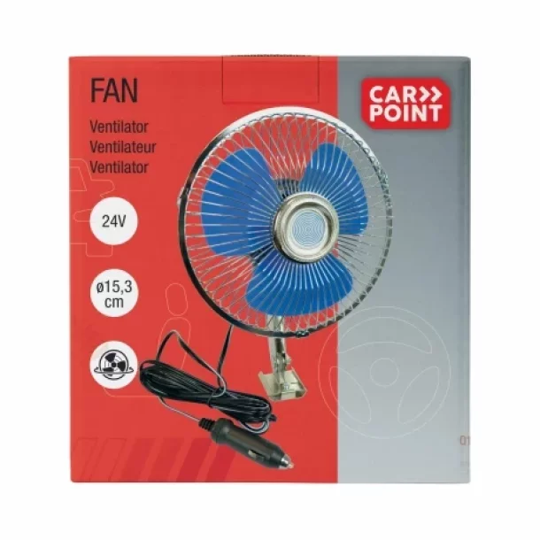 Carpoint 24V-os oszcillalo fembol keszult ventilator-ujra lezarva,