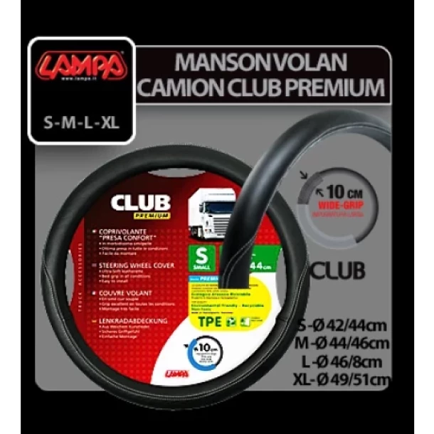 Club premium kamionos kormanyhuzat  - M - O 44/46 cm - Fekete-ujra lezarva,