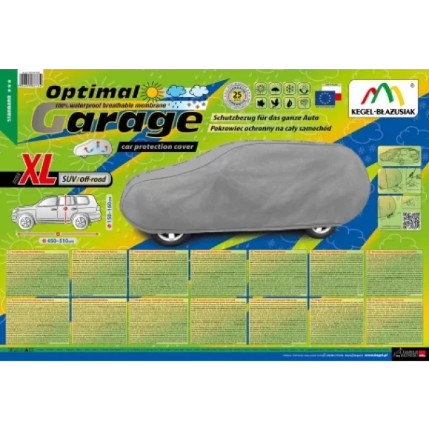 Optimal Membrane Garage full car cover, completely waterproof and breathable - XL - SUV/Off-Road-Resealed,