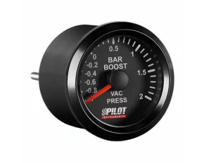 Manometru presiune turbo, Seria Black Analog, 9-32V - O 2" (52 mm)