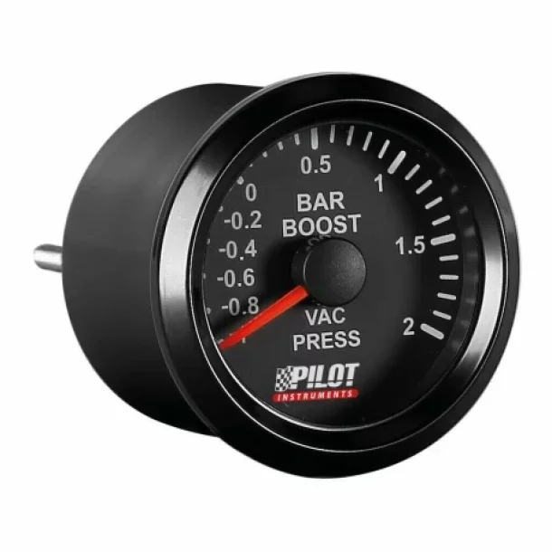 Manometru presiune turbo, Seria Black Analog, 9-32V - O 2" (52 mm)