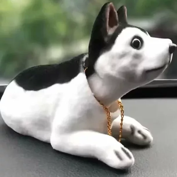 Ornament auto interior, caine care da din cap - Husky